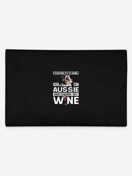 Pet my aussie and drink my wine - Pencil Case - black - Back