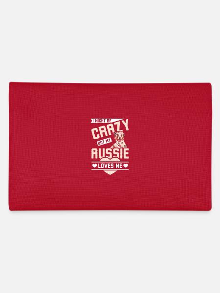 I might be crazy but my Aussie loves me - Federtasche - Rot - Hinten