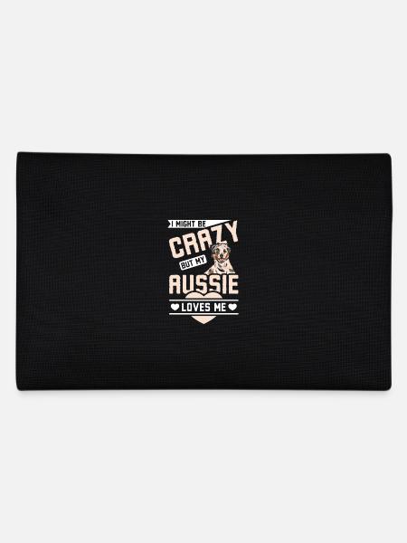 I might be crazy but my Aussie loves me - Pencil Case - black - Back