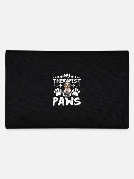My therapist has paws australian shepherd - Pencil Case - black - Back