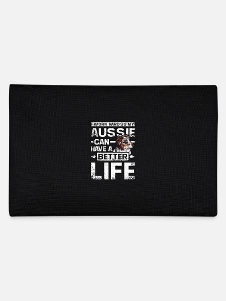 I work hard so my Aussie can have a better life - Pencil Case - black - Back