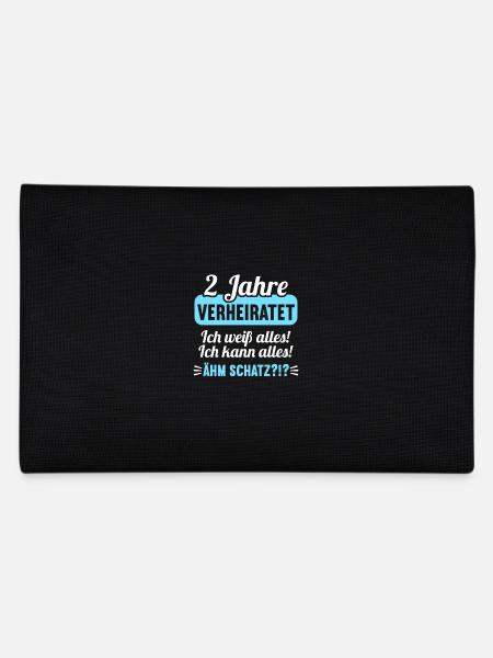 2 Jahr verheiratet weiß alles 2.Hochzeitstag - Federtasche - Schwarz - Hinten