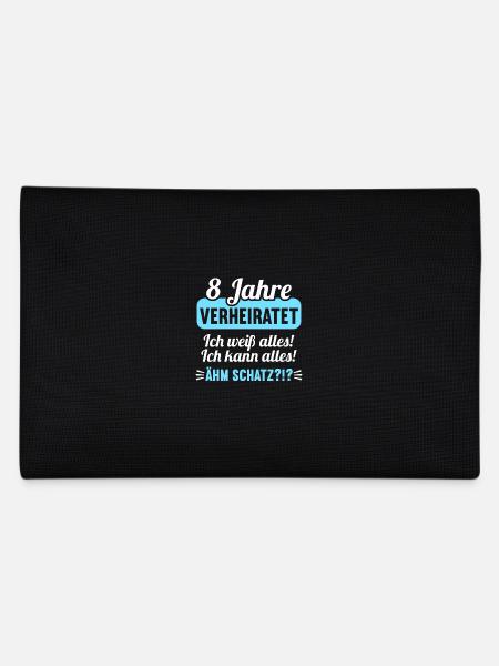 8 Jahr verheiratet weiß alles 8.Hochzeitstag - Federtasche - Schwarz - Hinten