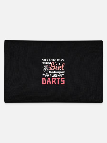 This girl shows you how to play darts - Pencil Case - black - Back