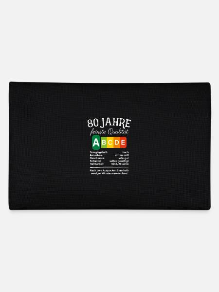 80 Jahre Feinste Qualität Geschenk 80. Geburtstag - Federtasche - Schwarz - Hinten