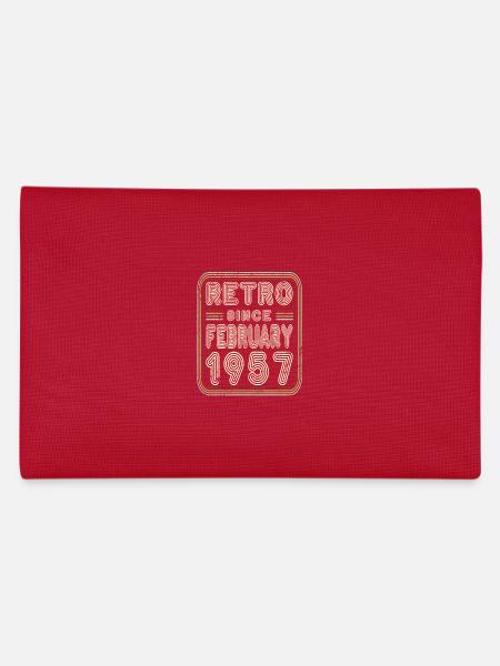 Geburtstag Februar 1957 Retro Geschenk - Federtasche - Rot - Hinten