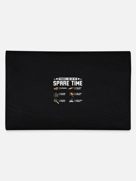 Dinge in meiner Freizeit mache, spiele Cornhole - Federtasche - Schwarz - Hinten