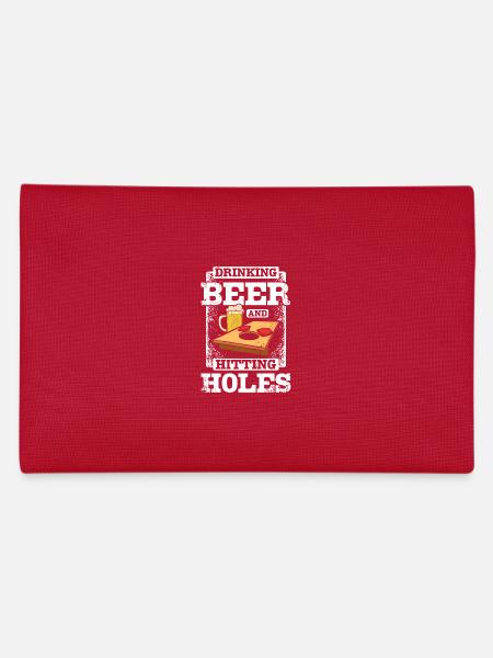 Drinking beer and hitting holes cornehole - Federtasche - Rot - Hinten