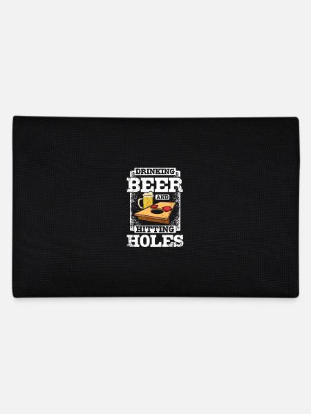Drinking beer and hitting holes cornehole - Federtasche - Schwarz - Hinten