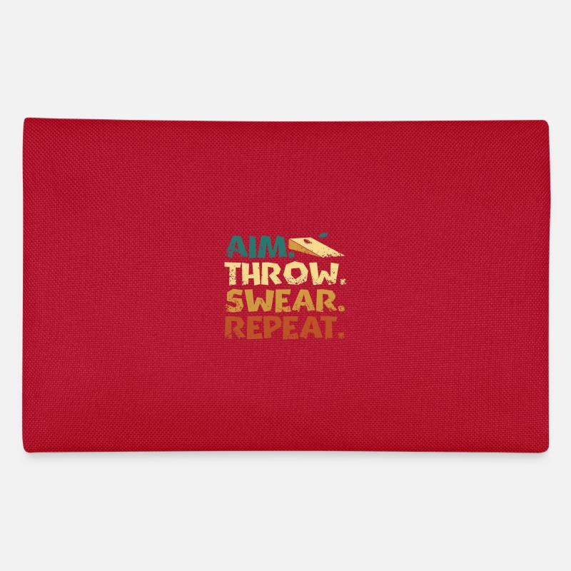 Aim. throw. swear. repeat. play cornhole Federtasche