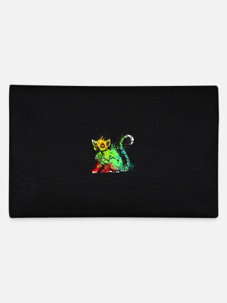 Splash Art Ringtail Maki Madagascar lémuriens - Trousse - noir - Dos
