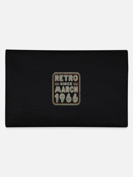 Birthday March 1966 Retro Gift - Pencil Case - black - Back