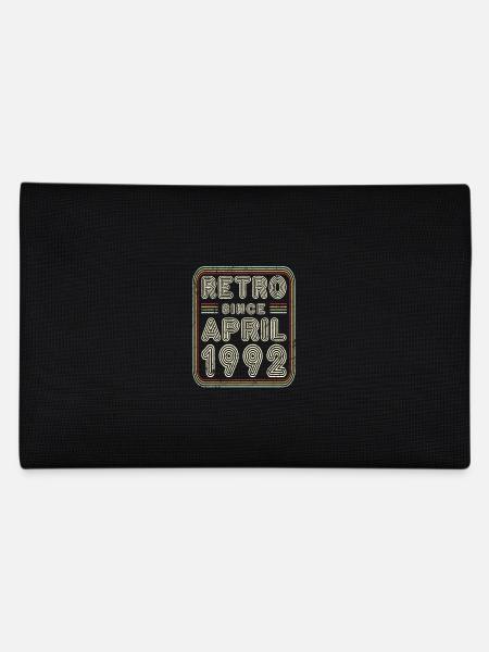 Birthday April 1992 Retro Gift - Pencil Case - black - Back