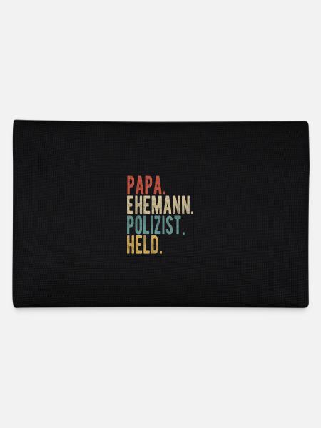 Polizist Papa Ehemann Held - Federtasche - Schwarz - Hinten