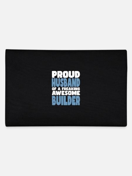 Proud wife of a damn good construction worker - Pencil Case - black - Back
