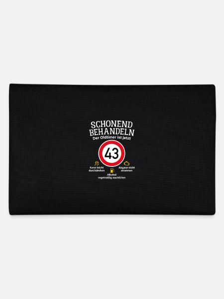 43. Geburtstag Schonend Behandeln Oldtimer Ist 43 - Federtasche - Schwarz - Hinten