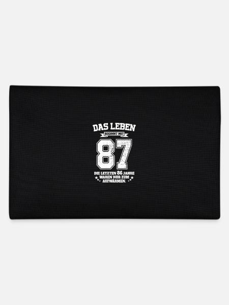87. Geburtstag Geschenk Das Leben Beginnt Mit 87 - Federtasche - Schwarz - Hinten