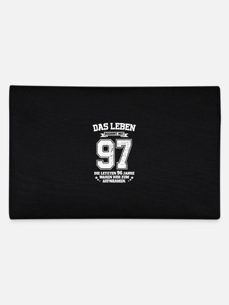 97. Geburtstag Geschenk Das Leben Beginnt Mit 97 - Federtasche - Schwarz - Hinten