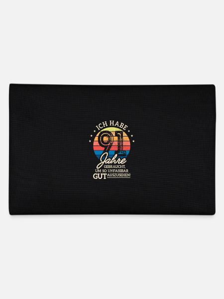 91. Geburtstag Geschenk Habe 91 Jahre Gebraucht - Federtasche - Schwarz - Hinten