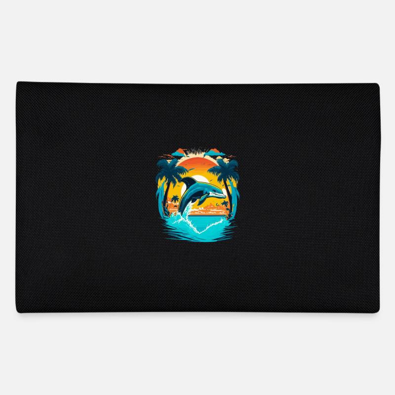 Springender Delphin im Sonnenuntergang Federtasche
