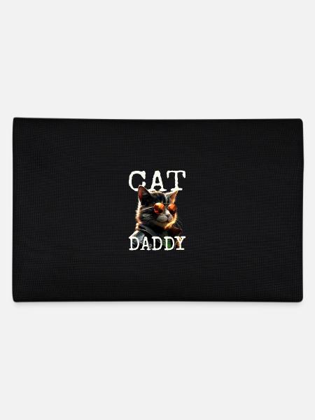 Cat Daddy Cats Father Cat Dad Dad Father's Day Cat - Pencil Case - black - Back