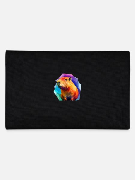 Capybara Low Polygon Design - Pencil Case - black - Back