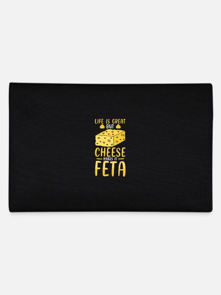 Cheese feta pun - Pencil Case - black - Back