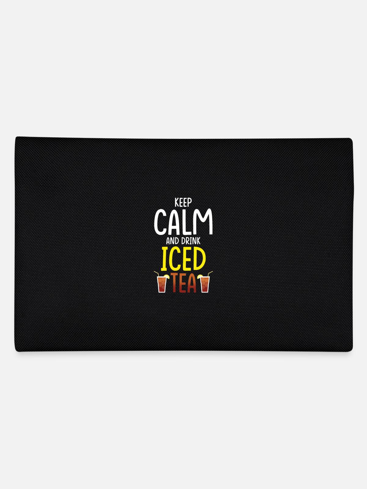Eistee-getränkedesign Ruhe Bewahren Und Eistee - Federtasche - Schwarz - Hinten