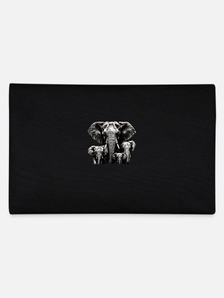 Elephant Daddy 3 children - Pencil Case - black - Back