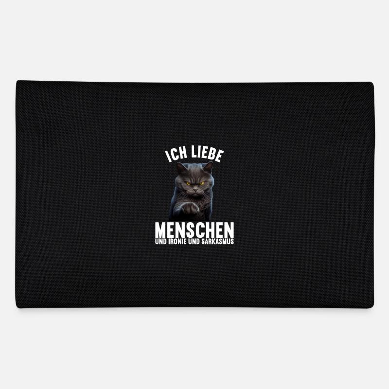 Ich liebe Menschen und Ironie und Sarkasmus - Federtasche - Schwarz