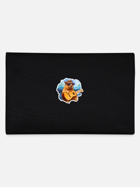 Capybara Gitarre Spielend - Federtasche - Schwarz - Hinten