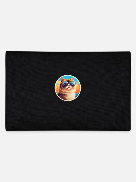 Cat with sunglasses - Pencil Case - black - Back