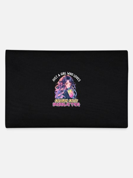 Just a girl who loves Anime and Boba Bubble Tea - Federtasche - Schwarz - Hinten