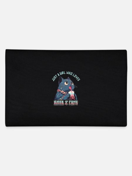 Anime Kawaii just a girl who loves Boba and Cats - Federtasche - Schwarz - Hinten
