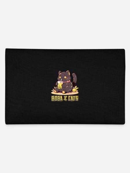 Boba and Cats Katze die Bubble Tee Mädchen Anime - Federtasche - Schwarz - Hinten