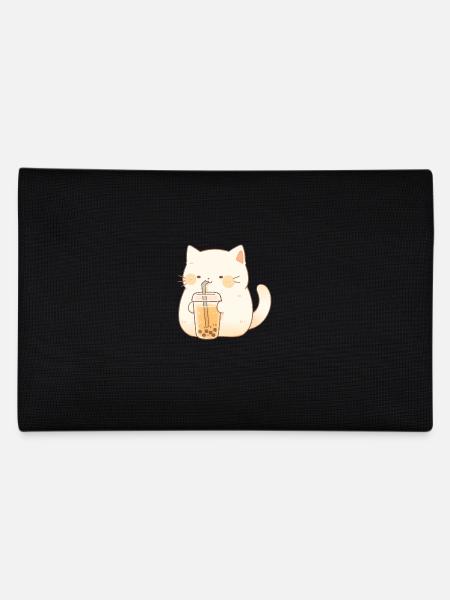 Boba and Cats Katze die Bubble Tee trinkt Anime - Federtasche - Schwarz - Hinten