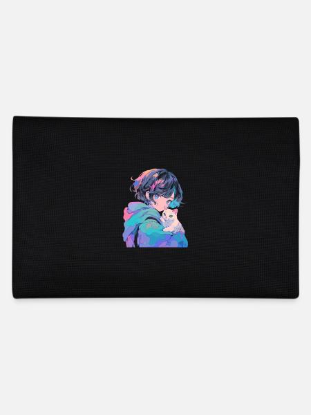 Anime et chats Kawaii Girl Anime - Trousse - noir - Dos