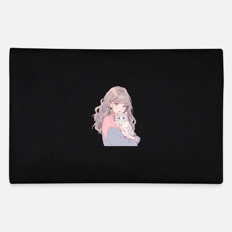 Anime and Cats Kawaii Mädchen Anime - Federtasche - Schwarz