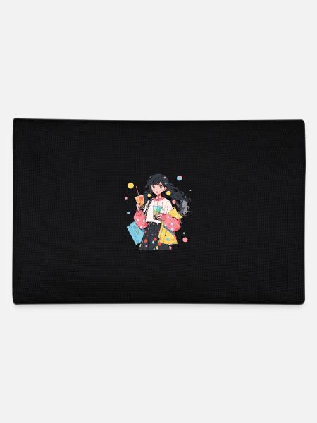 Anime and Boba Bubble Tea - Pencil Case - black - Back