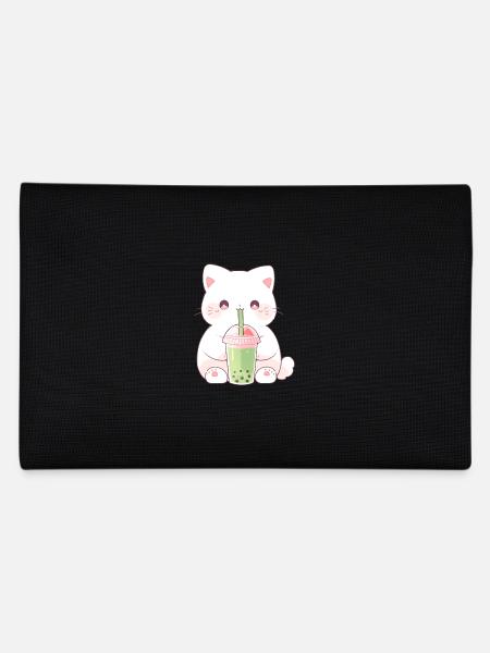 Boba and Cats Katze die Bubble Tee trinkt Anime - Federtasche - Schwarz - Hinten