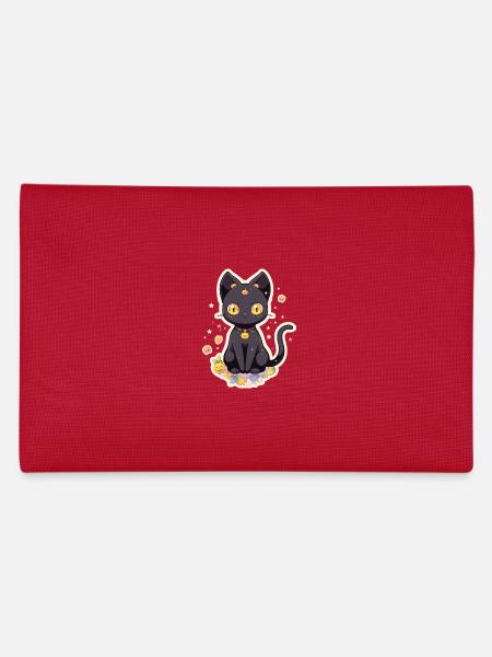 Anime Halloween Schwarze Katze - Federtasche - Rot - Hinten