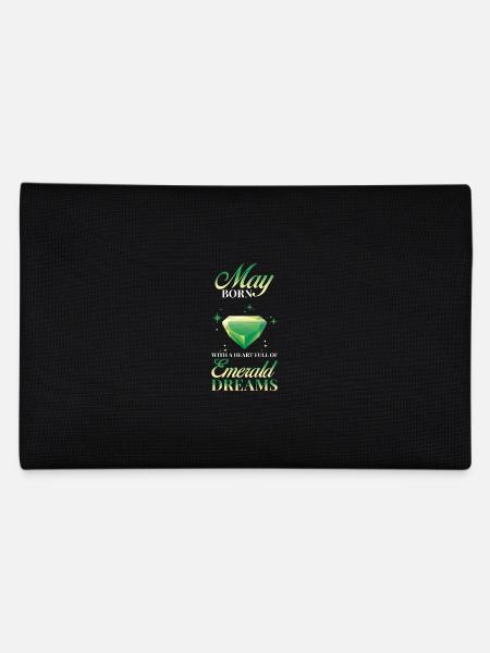 May Emerald Birthstone - Pencil Case - black - Back