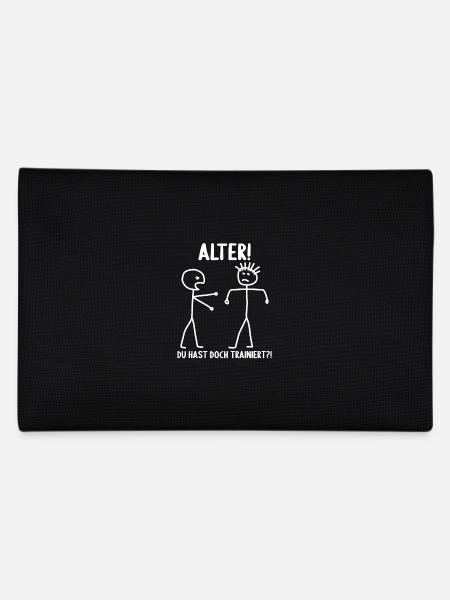 Fitness Bodybuilder Gym Alter hast du trainiert - Federtasche - Schwarz - Hinten