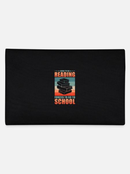 Read Reader Born To Go Reading Forced To Go School - Pencil Case - black - Back