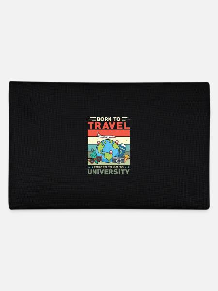 Born to travel, forced to go to university - Pencil Case - black - Back