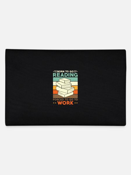 Read Reader Born To Go Reading Forced To Go Work - Pencil Case - black - Back