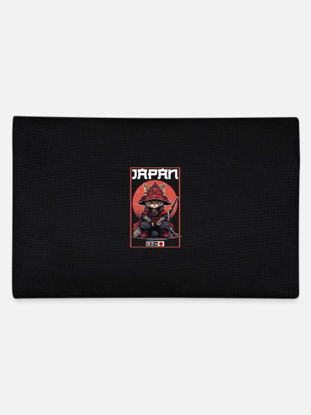 Asia Cat Japanese Samurai Samurai - Pencil Case - black - Back