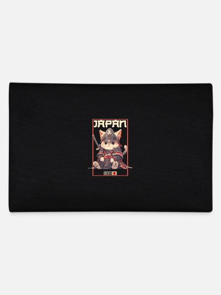 Asia Cat Japanese Samurai Samurai - Pencil Case - black - Back