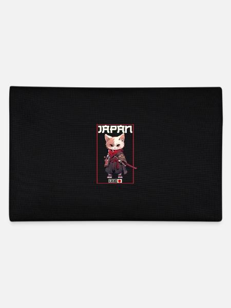 Asia Cat Japanese Samurai Samurai - Pencil Case - black - Back