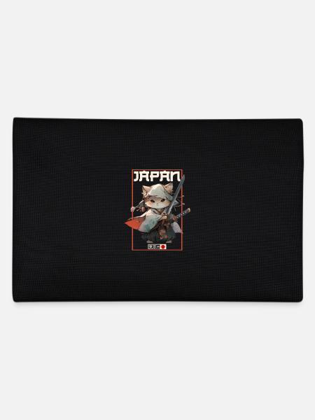Asia Cat Japanese Samurai Samurai - Pencil Case - black - Back
